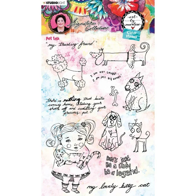 ART BY MARLENE STUDIO LIGHT Clear Stamp Set PET TALK STAMPBM50 Dogs