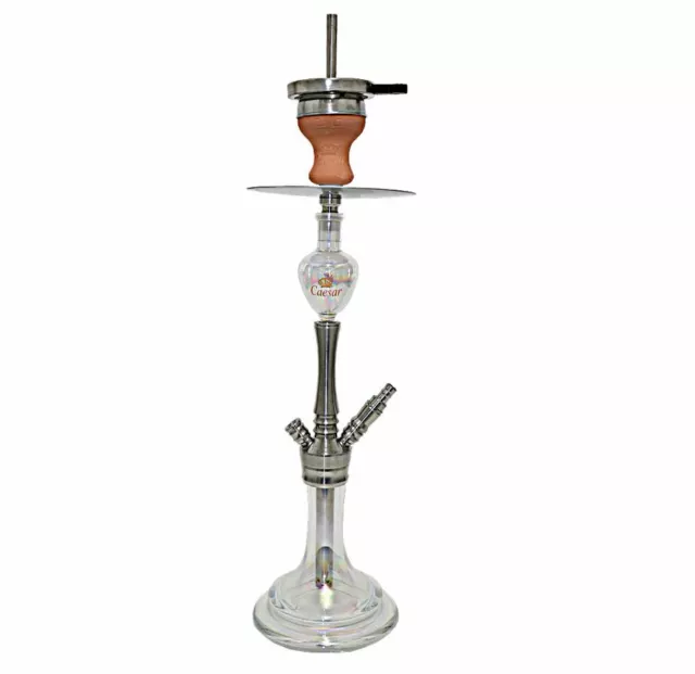 Caesar Edelstahl Shisha Eiffel 18/8 Schliff Kaminkopf in Transparent 58 cm TOP !