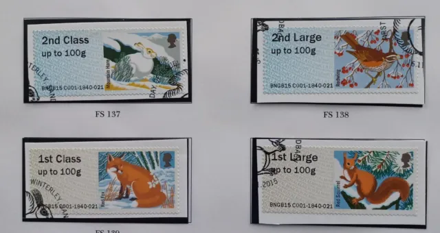 GB QEII 2015 - Post & Go Winter Fur & Feathers - Fine Used Stamps