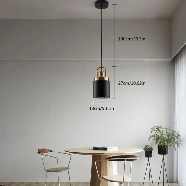 Zevni Modern Farmhouse 1-Light Dark Gold Pendant Light, Water Glass Shade Hanging Light, Mini Chandelier For Dining Room Z-O9FZUERU-5332 - The Home Depot - View #7