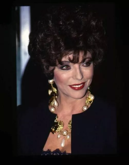 Joan Collins Dynasty Star Glamorous Candid Headshot Original 35mm Transparency