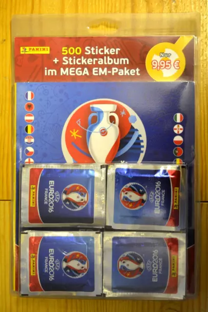 Panini Fußball EM 2016 Euro Frankreich-Megapack mit Softcover-Album+100 Tüten