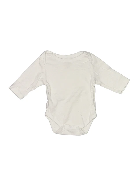 Leveret Boys White Long Sleeve Bodysuit 0-3 Months