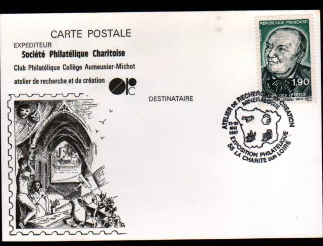 LA CHARITE-sur-LOIRE (58) ATELIER de RECHERCHE MINERALOGIE au COLLEGE en 1987