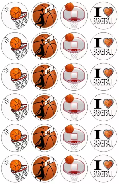 BASKETBALL Cake Toppers Edible Wafer Paper 19cm & 12 Cupcake Toppers #01