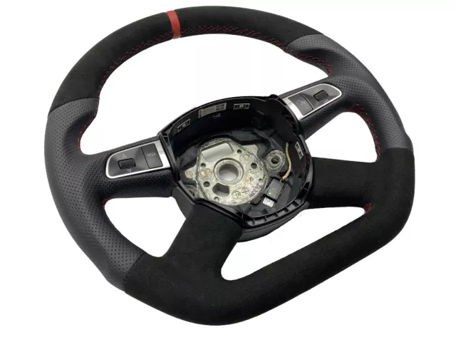 Tuning AUDI A6 C6 4F pelle Alcantara volante in pelle APPIATTITO pollice