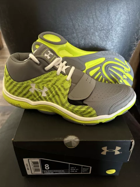 UNDER ARMOUR UA Micro G Renegade Mid Gray/Lime Green Shoes sz 8 Mens ...