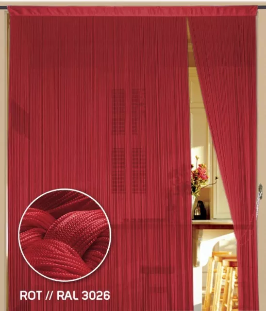 Fadenvorhang Vorhang Gardine Kaikoon 90 cm x 240 cm (BxH), Farbe Rot