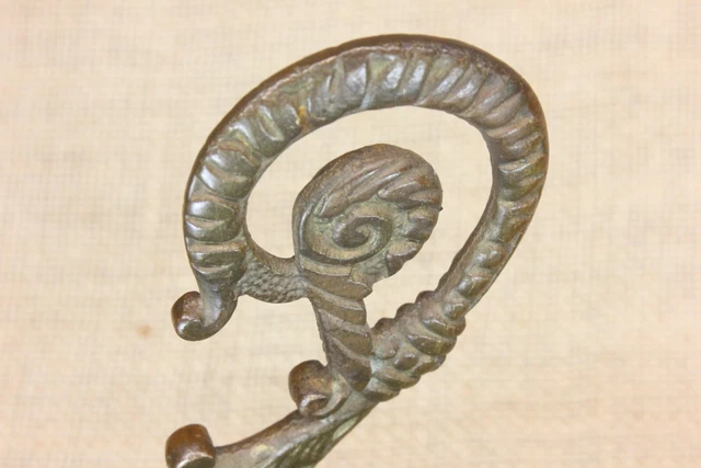 Old Coat Hook Bath Robe Fancy Mirror Cast Brass Leaves Vines 1880’s Mansion 4