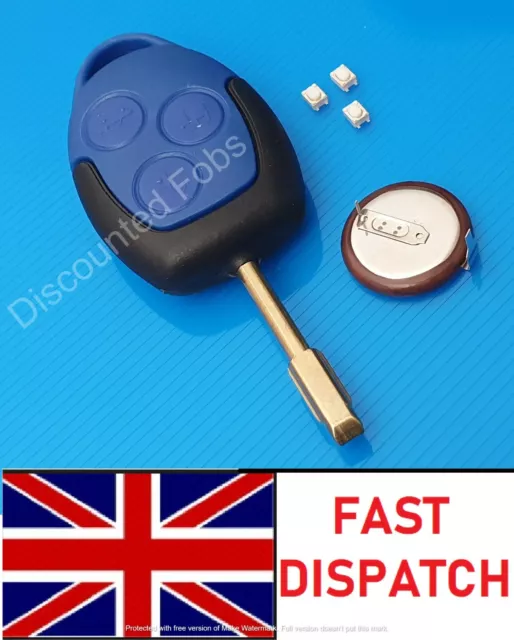 For Ford Transit MK7 3 Button Remote Key Fob Shell Case with Blade Repair Kit