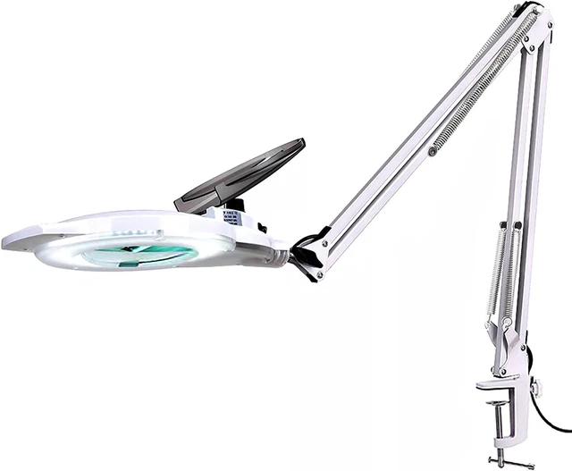 KIRKAS 10X LED Magnifying Lamp with Clamp 2200 Lumens Dimmable Super Bright Da