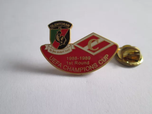 a2 GLENTORAN - SPARTAK MOSCOW UEFA Cup Champions League 1989 football pins