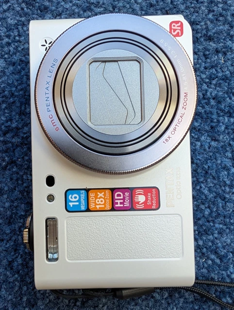 PENTAX OPTIO RZ18 16.0MP Digital Camera Pearl White - Tested