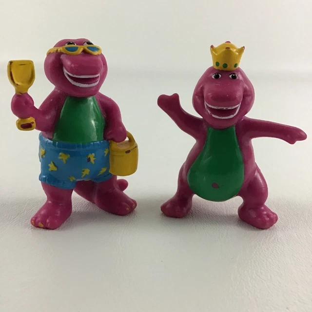 BARNEY & FRIENDS Deluxe Figures Toppers Lot Purple Dinosaur Beach