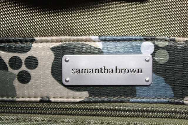 Samantha Brown NEW Olive Geo Camo 2PC Set Carry On/Tote Bag Luggage S7655-35-2PC 20