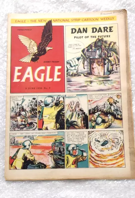 Eagle Comic Vol 1 No 9 9th June 1950 -Strip Cartoon Very Good Condition - RARE