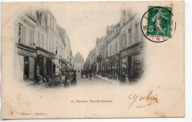 EPERNAY - Marne - CPA 51 - les rues - la rue de Chalons - carte 1900
