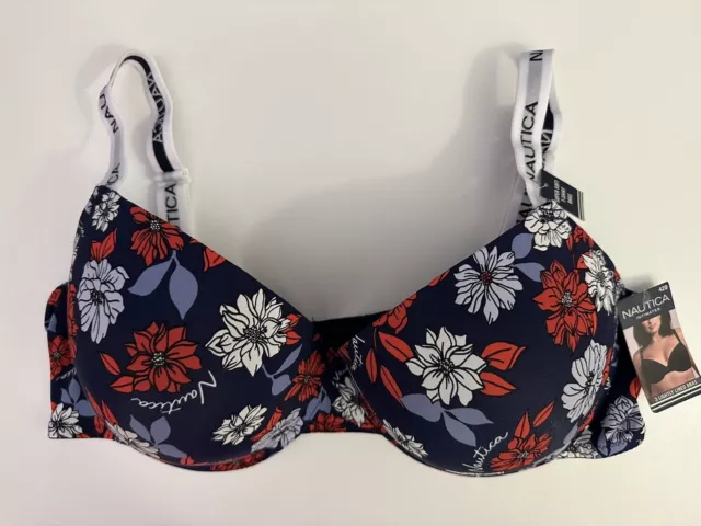 NAUTICA WOMENS INTIMATES 2pk Super Soft Removable Pads Bra Size M Red And  Navy £37.66 - PicClick UK