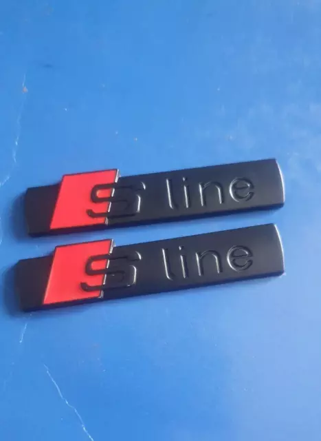 2 x Logo S LINE Emblème SLINE insigne  Noir  AUDI A1 A2 A3 A5 A5 A7 Q3 Q5 Q7