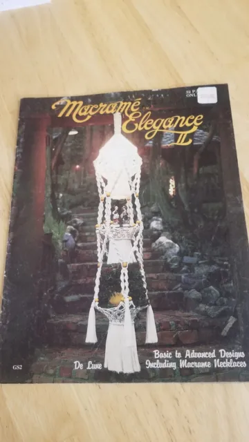 Libro artesanal Macrame Elegance II Denni & Glenn SIMMONS 1976 31 páginas vintage