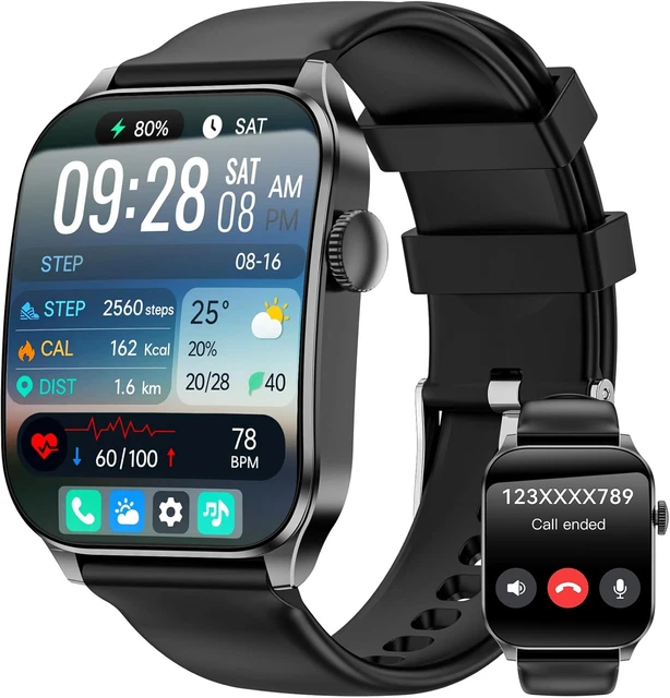 Smartwatch Uomo Donna con Effettua o Risposta Chiamate, 1.91 Orologio Smart watch con Sonno