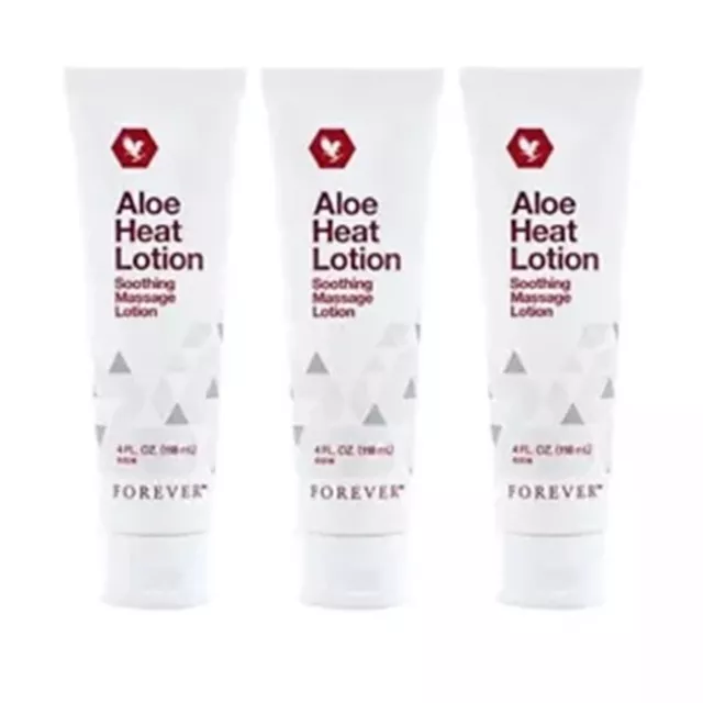 3 Pack Forever Living Aloe HEAT LOTION (3x4oz) Soothing Massage Lotion FREE SHIP