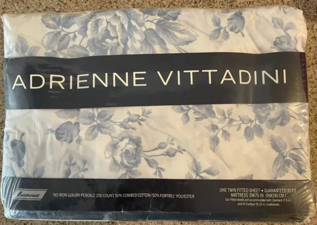 New Sealed Adrienne Vittadini Luxury Percale Flat Bed Sheet Linen