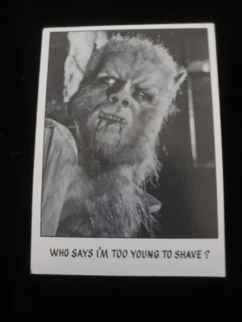 Vintage 1973 Creature Feature Topps Card Youll Die Laughing Wolf Man Monster 37
