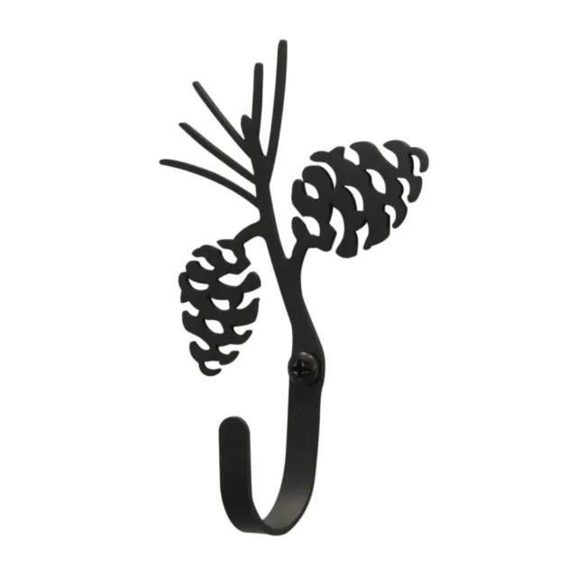 Pinecone Wall Coat Hook Wrought Iron Cabin Lodge Rustic Home Decor
