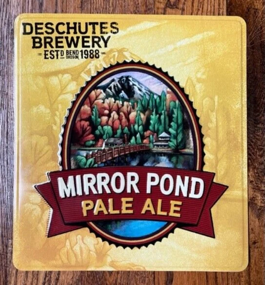 DESCHUTES BREWERY Metal Beer Sign ~ MIRROR POND PALE ALE tin tacker Bend Oregon