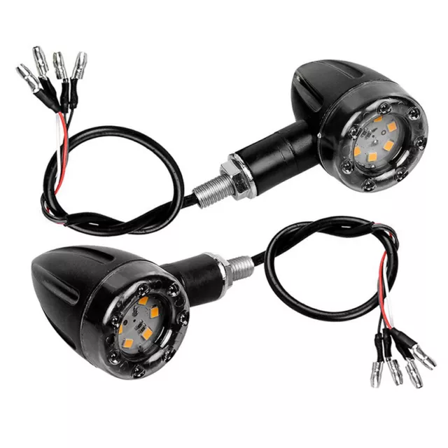 4X Universal Bullet Motorcycle Indicator LED Turn Signal Brake Light For Bobber 3