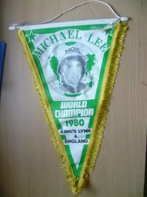 Speedway Pennants-MICHAEL LEE World Champion 1980, King's Lynn & England(34x22cm