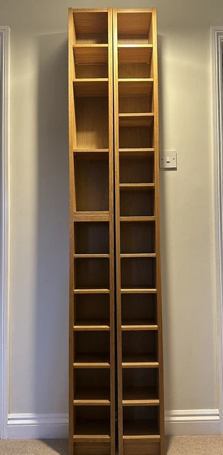 IKEA CD/DVD STORAGE unit rack tower Oak style veneer £15.00 - PicClick UK
