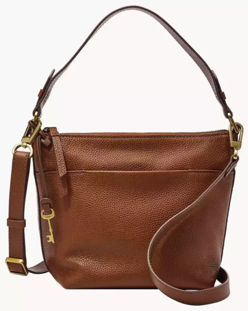 Fossil Julianna Hobo Shoulder Bag Brown Leather Crossbody Purse SHB3079210 NWT 2