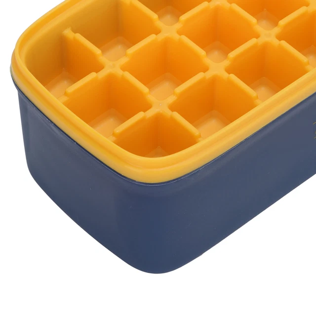 (Giallo) Vassoio cubetto di ghiaccio morbido riutilizzabile stampo cubo di ghiaccio grande capacità ghiaccio