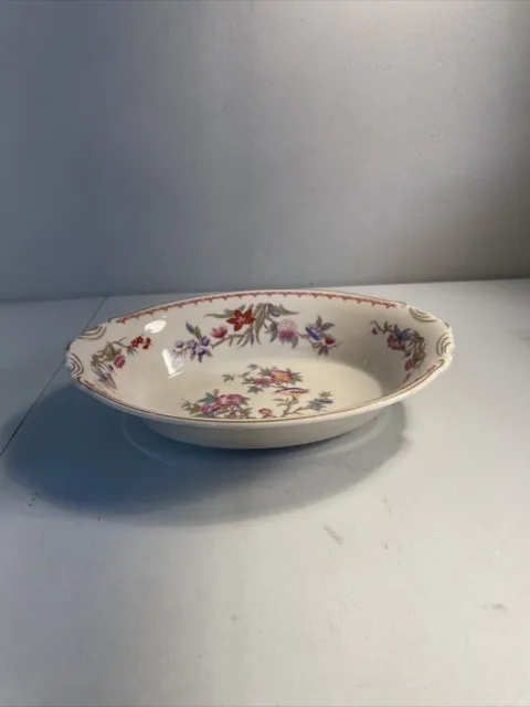 Old Ivory Syracuse China OPCO Floral Flowers Bird 10" Serving Vegetable Bowl