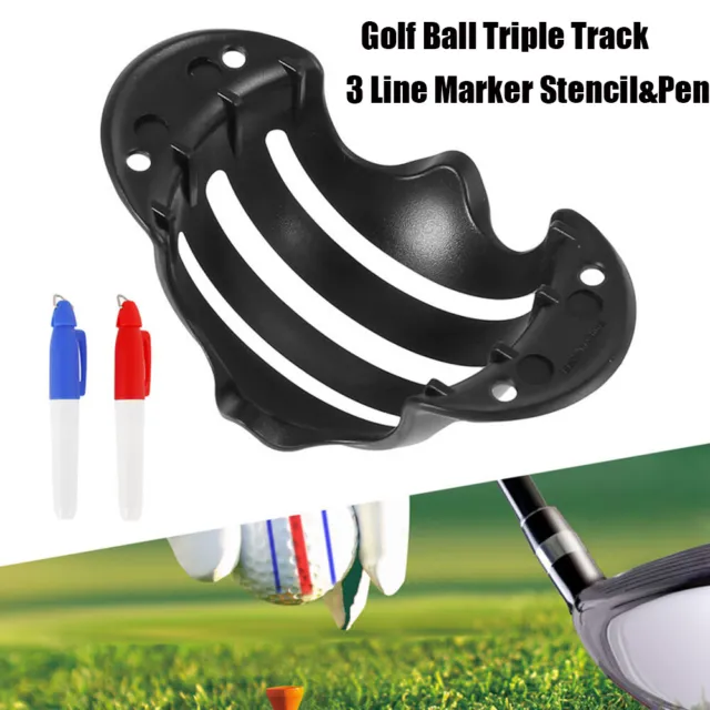 3X Golf Ball Triple Track 3 Line rker Stencil, ERC Chrome Soft Odyssey&2 Pen hw 2