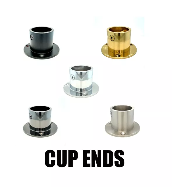 Decking Rope Rope Cup Ends Garden Fittings Fixings Chrome Brass Satin Black