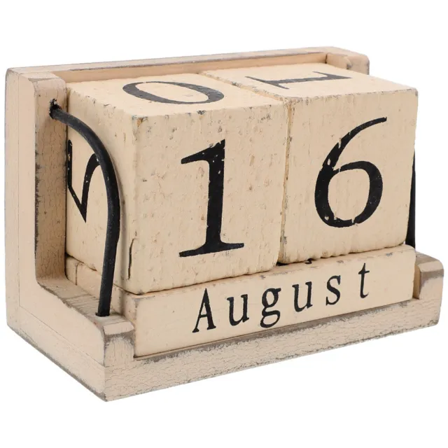 Kalender-Desktop-Block Jahresplanerblock Aus Holz Antiquität Büro