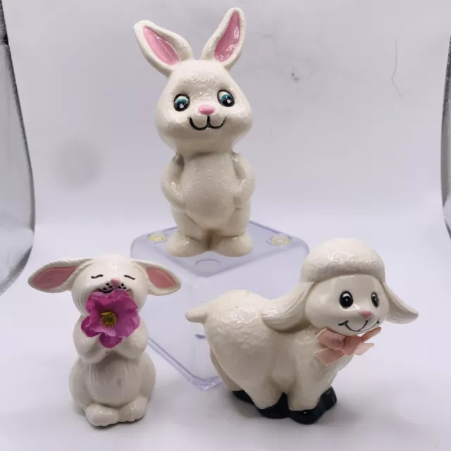 VTG Bunny’s and Sheep Spring Easter Hand-painted Figurines