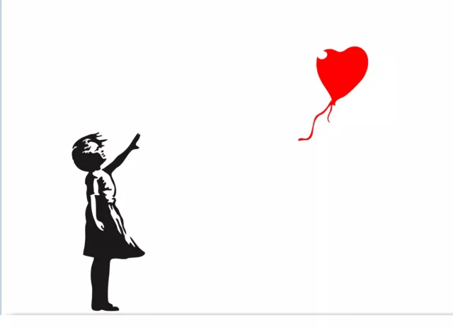 BANKSY GIRL WITH BALLOON Wall Art Sticker Bedroom Large Iconic Art