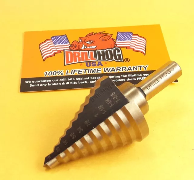 Step Drill 1/4"-1-3/8" Molybdenum M7 UniBit Reamer Lifetime Warranty Drill Hog®