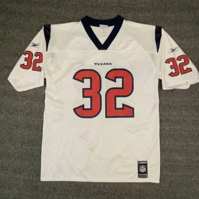 Reebok Jersey Mens L Houston Texans #32 Authentic Team Replica White Polyester
