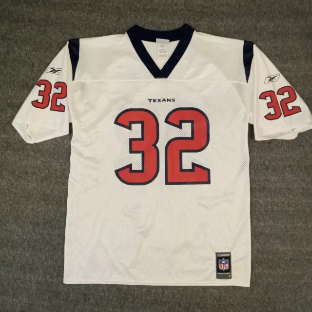 Reebok Jersey Mens L Houston Texans #32 Authentic Team Replica White Polyester