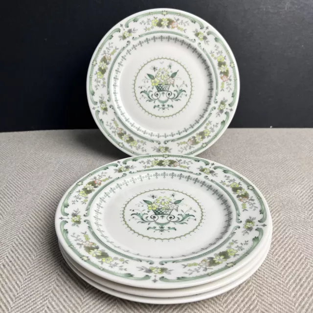 4 x Royal Doulton PROVENCAL 6.5" Tea / Side Plate Green TC1034 Made In England