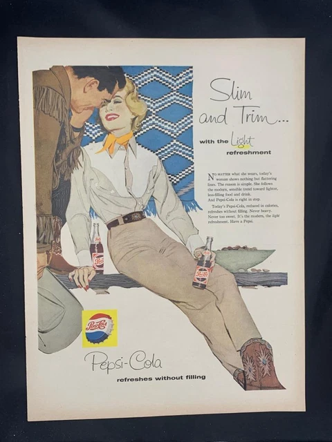 Magazine Ad* - 1958 - Pepsi - Western Couple