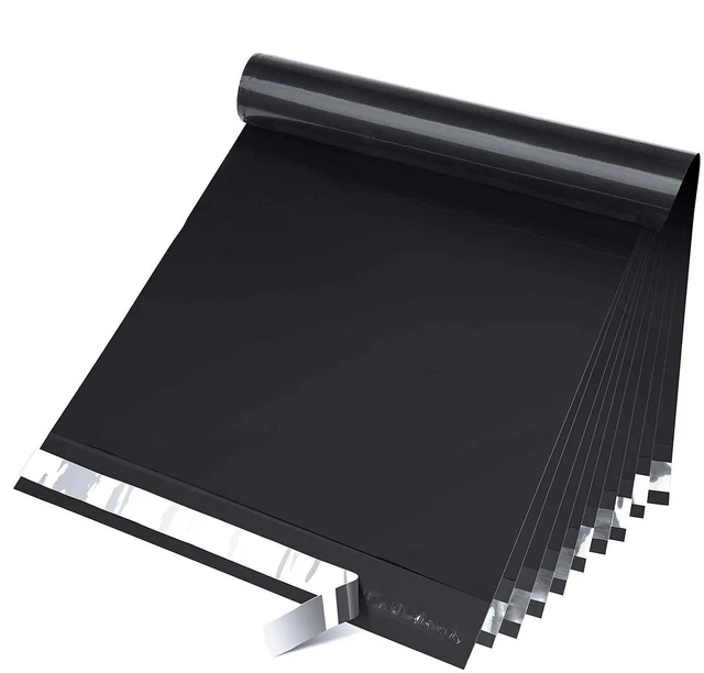 Fuxury 12x15.5 200pc Black Poly Mailers Shipping Envelops Self Sealing Envelo...