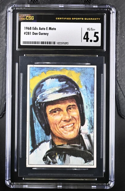 Dan Gurney1968 Edis Auto E Moto Card Not Panini #281 Rare Set Csg 4.5