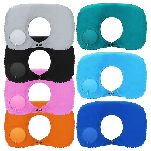 Inflatable U Shape Travel Pillow Neck Support Car Airplane Portable Soft Cushion 2