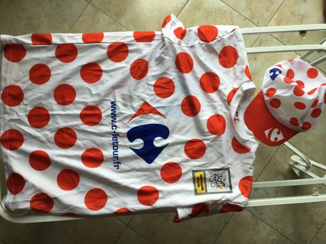 Maillot Cycliste + Casquette à Pois Rouges - Fan Tour De France - Fabriqué France